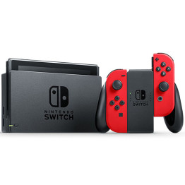 Nintendo Switch - Red with Super Mario Odyssey Game Card